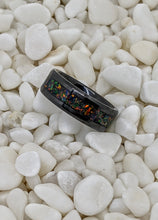 Load image into Gallery viewer, Black Fire Opal Inlay Iridescent Glow Ring - 4/6/8mm wide - Custom - Please choose Ring Material, Size & Width