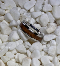 Load image into Gallery viewer, Whiskey Barrel Wood Custom Inlay Ring - Please choose Ring Material, Ring Size & Width
