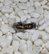 Load image into Gallery viewer, 24k Gold, Meteorite, Iron Pyrite & Copper Inlay Glow Ring - 6mm/8mm wide - Custom - Choose Ring Material, Size and Width