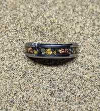 Load image into Gallery viewer, 24k Gold, Meteorite, Iron Pyrite & Copper Inlay Glow Ring - 6mm/8mm wide - Custom - Choose Ring Material, Size and Width
