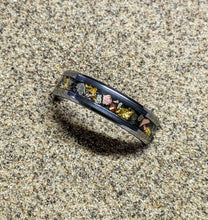 Load image into Gallery viewer, 24k Gold, Meteorite, Iron Pyrite & Copper Inlay Glow Ring - 6mm/8mm wide - Custom - Choose Ring Material, Size and Width