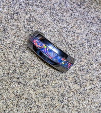 Load image into Gallery viewer, Moonstone Gray Fire Opal Inlay Iridescent Glow Ring - 4/6/8mm wide - Custom - Please choose Ring Material, Size & Width