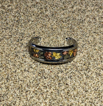 Load image into Gallery viewer, 24k Gold, Meteorite, Iron Pyrite & Copper Inlay Glow Ring - 6mm/8mm wide - Custom - Choose Ring Material, Size and Width