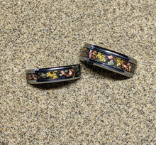 Load image into Gallery viewer, 24k Gold, Meteorite, Iron Pyrite & Copper Inlay Glow Ring - 6mm/8mm wide - Custom - Choose Ring Material, Size and Width