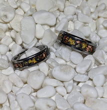 Load image into Gallery viewer, 24k Gold, Meteorite, Iron Pyrite & Copper Inlay Glow Ring - 6mm/8mm wide - Custom - Choose Ring Material, Size and Width