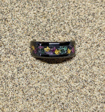 Load image into Gallery viewer, Uncut Emerald, Ruby and 24k Gold Inlay Iridescent Glow Ring - 6/8mm wide - Custom - Please choose Ring Material, Size & Width