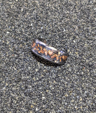 Load image into Gallery viewer, Copper Inlay with Obsidian Dust - Iridescent Glow Ring - 8mm wide ring - Please choose Ring Material and Size