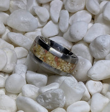 Load image into Gallery viewer, Bermuda Pink Sand Inlay Iridescent Glow Ring - 4/6/8mm wide ring options - Custom - Please choose Ring Material, Size & Width