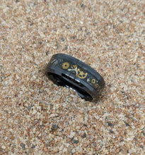 Load image into Gallery viewer, Steampunk Watch Parts Gears Mechanical Inlay Glow Ring - 8mm - Please choose Ring Material &amp; Size
