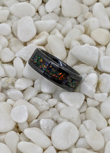Load image into Gallery viewer, Black Fire Opal Inlay Iridescent Glow Ring - 4/6/8mm wide - Custom - Please choose Ring Material, Size &amp; Width
