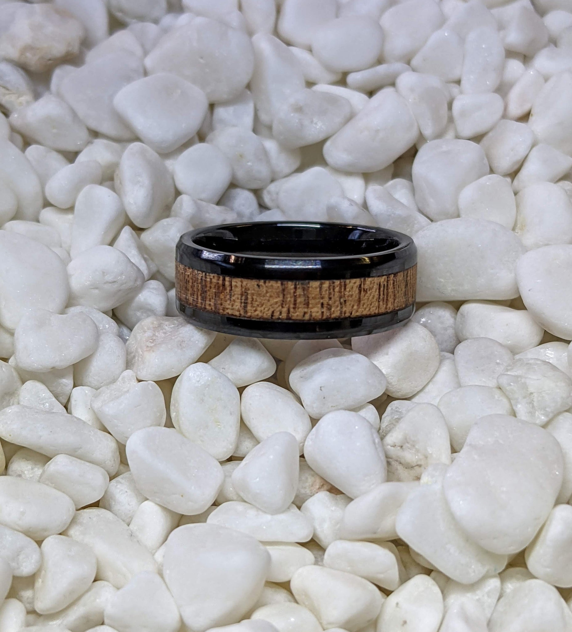 Rosewood Custom Inlay Ring Please choose Ring Material, Ring Size Width