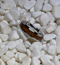 Load image into Gallery viewer, Whiskey Barrel Wood Custom Inlay Ring - Please choose Ring Material, Ring Size &amp; Width
