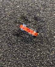 Load image into Gallery viewer, Volcano Red Orange Fire Opal Inlay Iridescent Glow Ring - 6/8mm wide - Custom - Please choose Ring Material, Size &amp; Width
