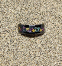 Load image into Gallery viewer, Uncut Emerald, Ruby and 24k Gold Inlay Iridescent Glow Ring - 6/8mm wide - Custom - Please choose Ring Material, Size &amp; Width

